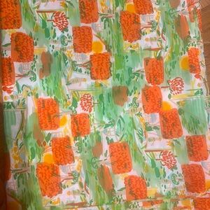 Vintage mid century print light fabric